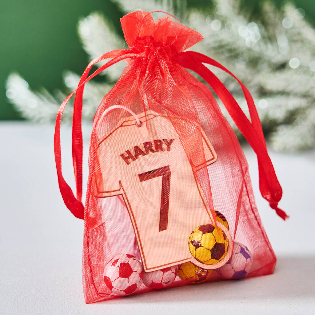 Chocolate Football Shirt Decoration Christmas Stocking Filler, 1 of 3