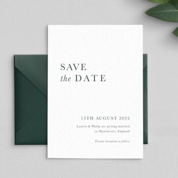 Modern Type Wedding Save The Date Card, 2 of 4