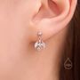 Sterling Silver Tiny Dragon Drop Stud Earrings, thumbnail 6 of 11