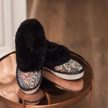 Paisley Black Sheepers Slippers, 5 of 12