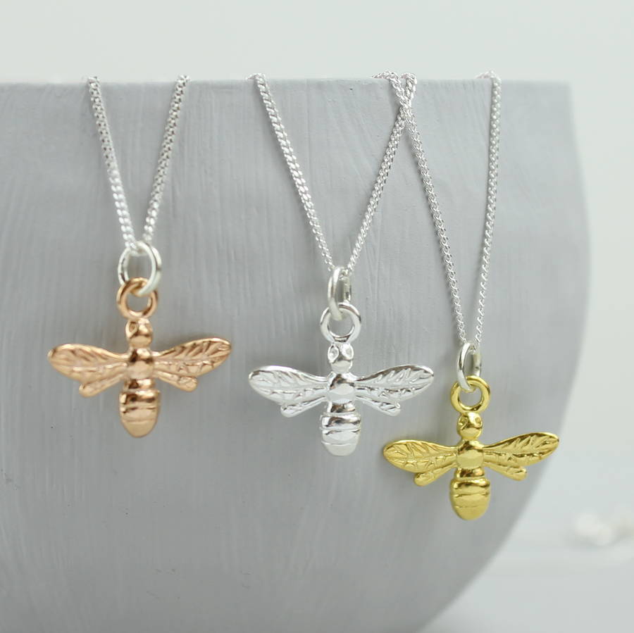 Bee sterling silver necklace Clearance