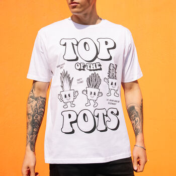 Top Of The Pots Unisex Festival T Shirt In White, 2 of 3