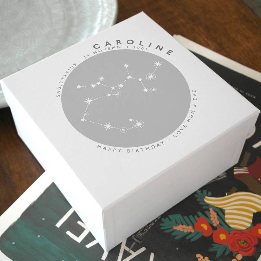 Personalised Zodiac Keepsake Gift Box By Letterfest