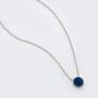 Blue Druzy Crystal Round 925 Sterling Silver Necklace, thumbnail 3 of 5