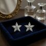 Sterling Silver Cubic Zirconia Flower Stud Earrings, thumbnail 1 of 2