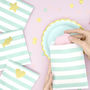 Pastel Striped Treat Bags And Gold Foil Stickers, thumbnail 7 of 7
