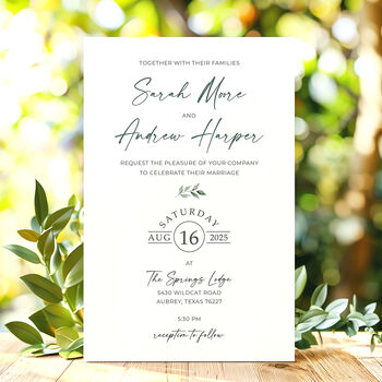 Leaf Wedding Invitations Pack Of 10 Including Envelopes, 2 of 3