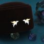 Flying Pig Stud Earrings In Sterling Silver, thumbnail 2 of 11