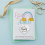 Personalised Rainbow Little Hug Token Card For Auntie, thumbnail 1 of 6