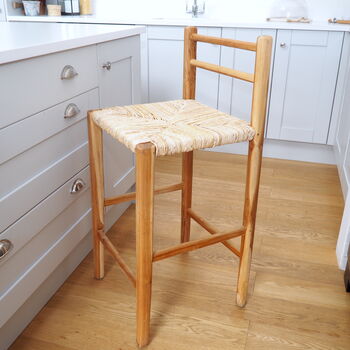 Wooden And Wicker Bar Stool, 5 of 12