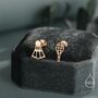Sterling Silver Mismatched Badminton Stud Earrings, thumbnail 6 of 12