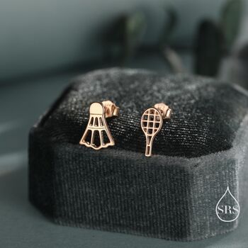 Sterling Silver Mismatched Badminton Stud Earrings, 6 of 12