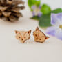 Wooden Fox Earrings, thumbnail 1 of 2