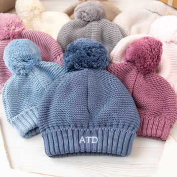 Unisex Big Bobble Knitted Baby Hat, 3 of 10