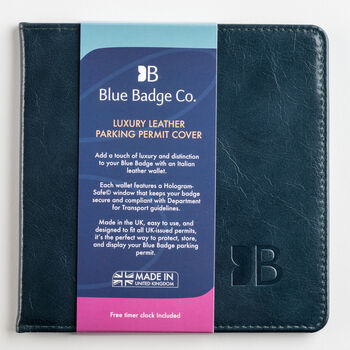 Blue Badge Parking Permit Wallet In Navy Leather, 3 of 6