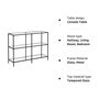 Console Table Coffee Table Tempered Glass Shelves, thumbnail 8 of 10