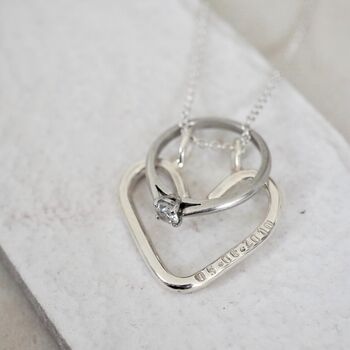 Personalised Heart Ring Keeper Necklace, 3 of 12