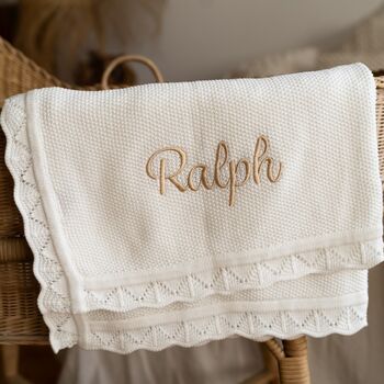 Personalised Cotton Baby Blanket Baby Gift, 2 of 12