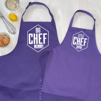 Big Chef Little Chef Personalised Hexagon Aprons, 7 of 8