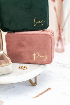 Personalised Velvet Travel Jewellery Box, 9 of 11