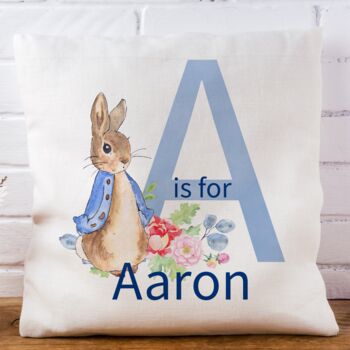 Personalised Peter Rabbit Letter Cushion, 2 of 3