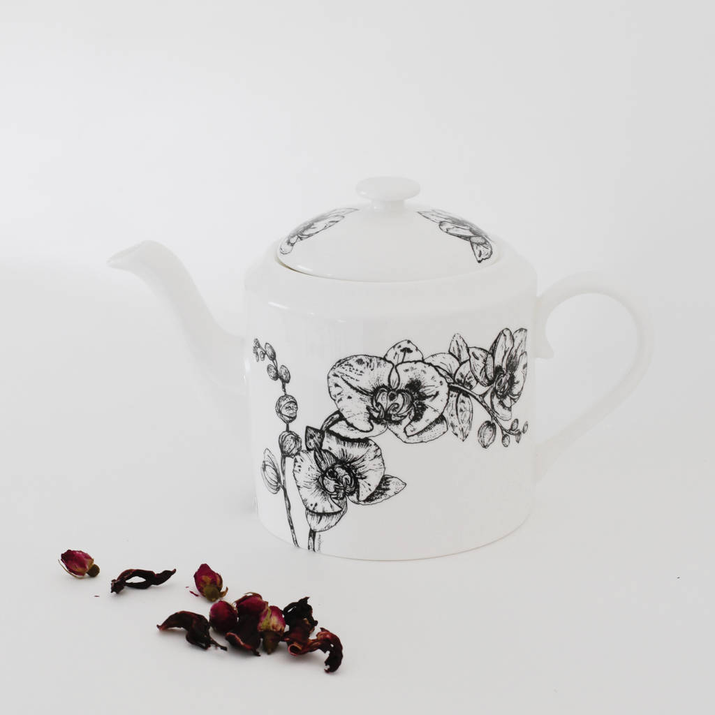 Fine Bone China Teapot By Sarah Horne Botanicals