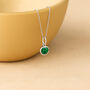 Personalised Sterling Silver May Emerald Birthstone Necklace, thumbnail 4 of 11