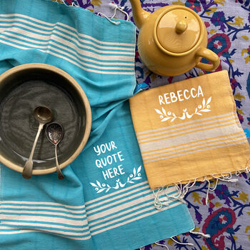 Personalised Handwoven Soft Cotton Tea Towel, 7 of 11