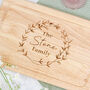 Personalised Wreath Chopping Board Gift For The Home, thumbnail 2 of 3