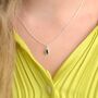 Girl's Sterling Silver Teardrop Birthstone Charm Necklace, thumbnail 1 of 7