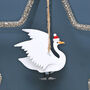 Christmas Tree Swan In Santa Hat Decoration, thumbnail 1 of 2