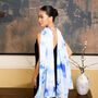 100% Mulberry Silk Scarf, Blue Marble In Gift Box, thumbnail 6 of 9
