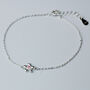 Sterling Silver Pink Crystal Flower Charm Bracelet, thumbnail 1 of 6