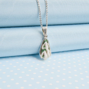 Hand Painted Snowdrop Pendant Necklace, 5 of 7
