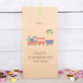 Personalised Train Party Bags With Age, 2 of 3