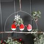 Three Christmas Robins And Snowflake Hanging Decoration, thumbnail 1 of 2