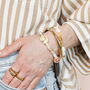 Semi Precious Coastal Beaded Bracelet In Gold Plating, thumbnail 4 of 5
