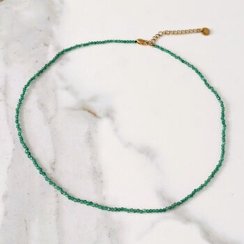 Green Aventurine Gemstone Beaded Necklace, 5 of 6