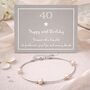 40th Birthday Sterling Silver Four Pearl Bracelet, thumbnail 1 of 5