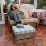 Vintage Style Apple Crate Seat, Three Inch Cushion, thumbnail 1 of 10