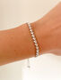 Sterling Silver Heart Link Slider Bracelet, thumbnail 2 of 5