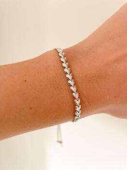 Sterling Silver Heart Link Slider Bracelet, 2 of 5