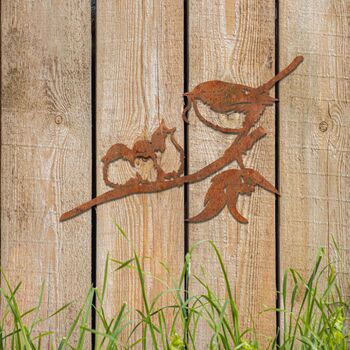 Rusted Metal Birds On A Branch Garden Gift Decor, 8 of 10