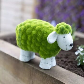 Sheep Garden Ornament Large Moss Stone Grass Effect, 4 of 8