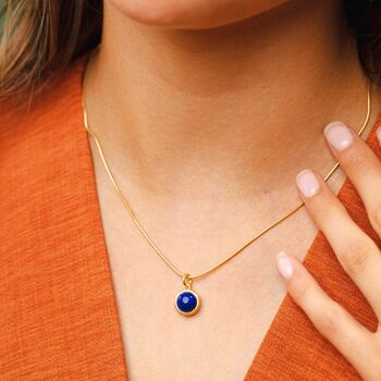 Blue Lapis Healing Stone Necklace, Wisdom, 2 of 11