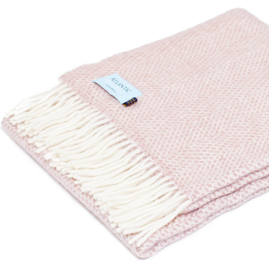 pink wool throw by atlantic blankets | notonthehighstreet.com