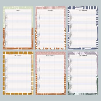 A3 Family Planner Calendar 2023 | Abstract Lines, 6 of 8