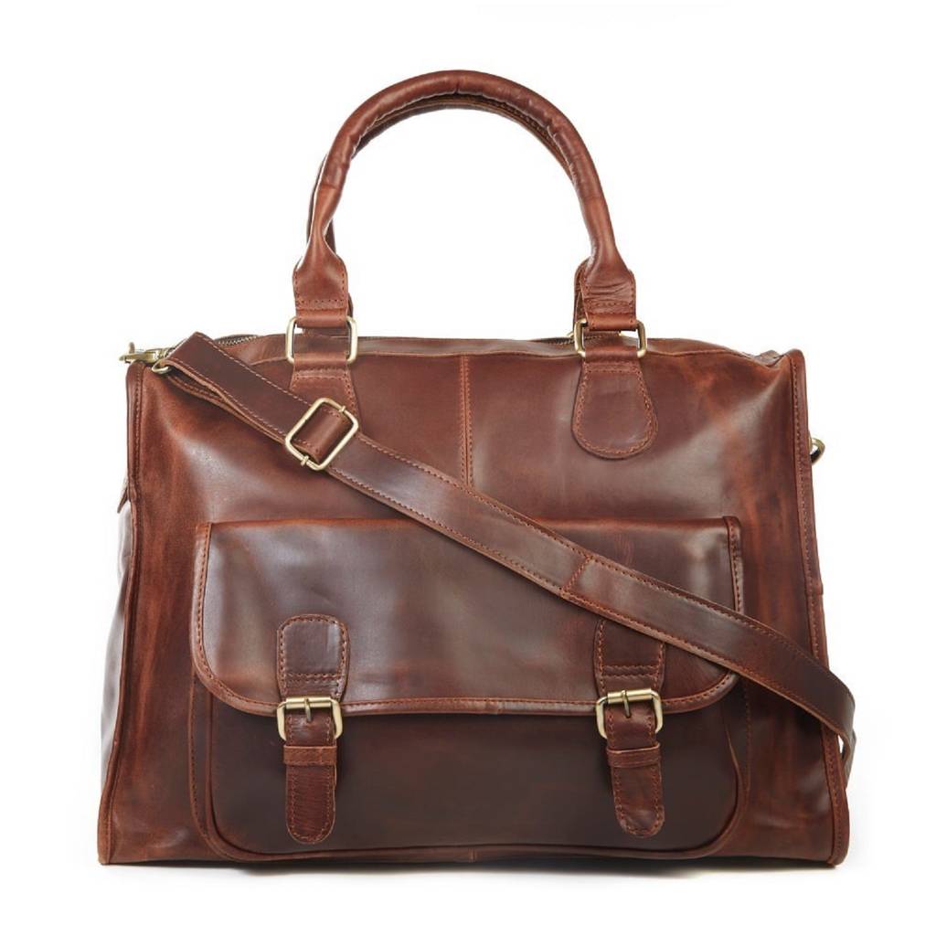 Leather Travel Holdall Bag, Brown By The Leather Store ...