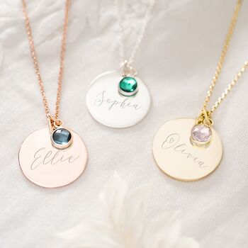 Personalised Sterling Khloe Disc Necklace, 3 of 7