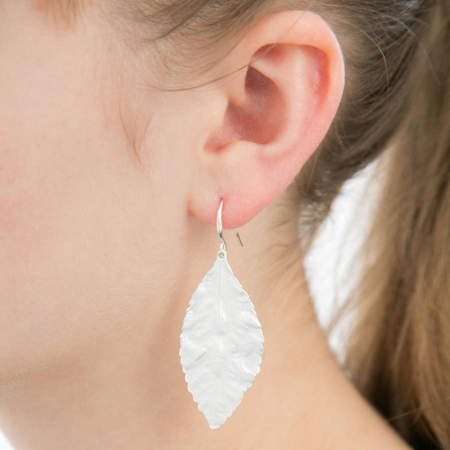 leaf drop earrings by lovethelinks